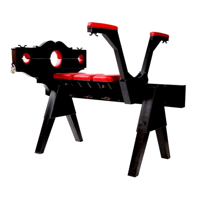 Широкий болстретчер из черной экокожи купить со скидкой в секс шопе  Фетиш и BDSM  Для генитальных пыток