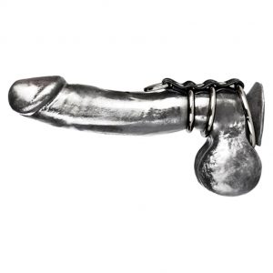 хомут на пенис надетый металл 3 кольца для стойкой эрекции вагинального и анального секса