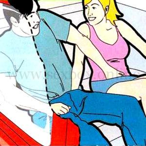 Поза для секса и мастурбации в машине на заднем сидении Парень и Девушка ласкают друг друга